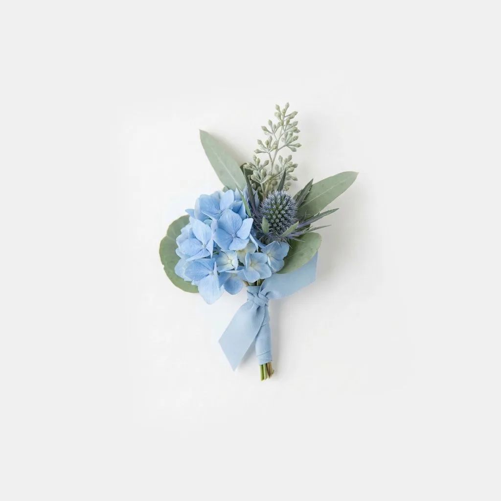 Dusty Blue Hydrangea Boutonniere