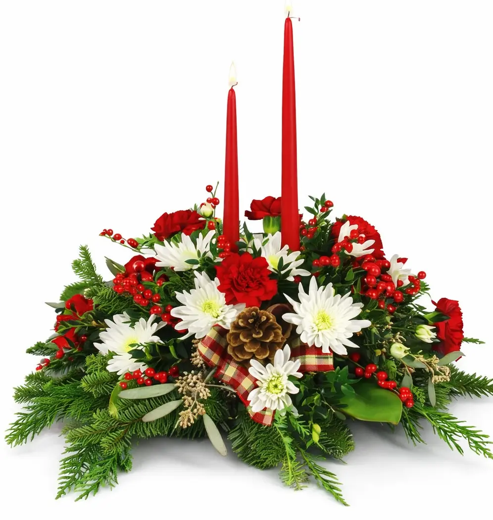 Christmas 2 Candle Arrangement Christmas 2 Candle Arrangement