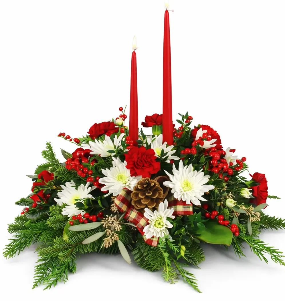 Christmas 2 Candle Arrangement