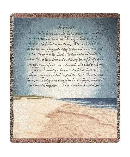 Footprints In The Sand Throw Blanket