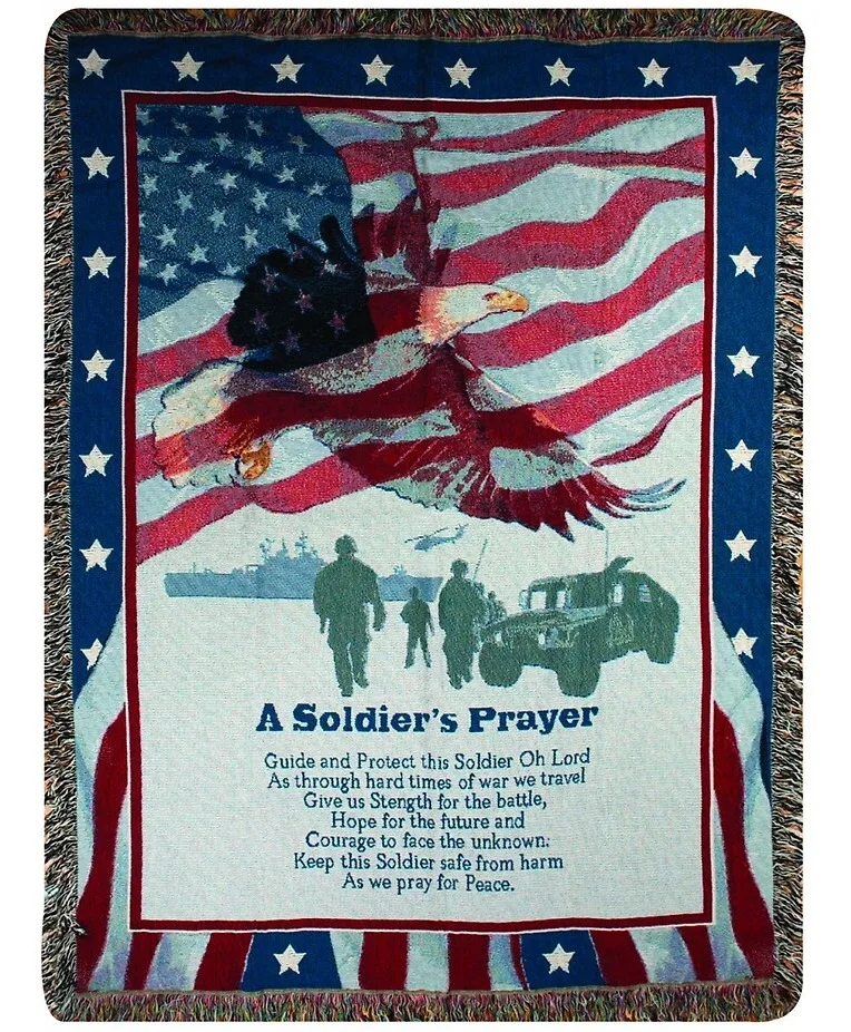 A Soldier's Prayer Throw Blanket A Soldier's Prayer Throw Blanket