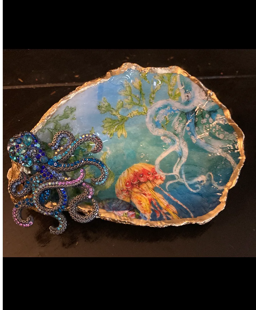 Under the Sea Romance Decoupage Seashell Under the Sea Romance Decoupage Seashell