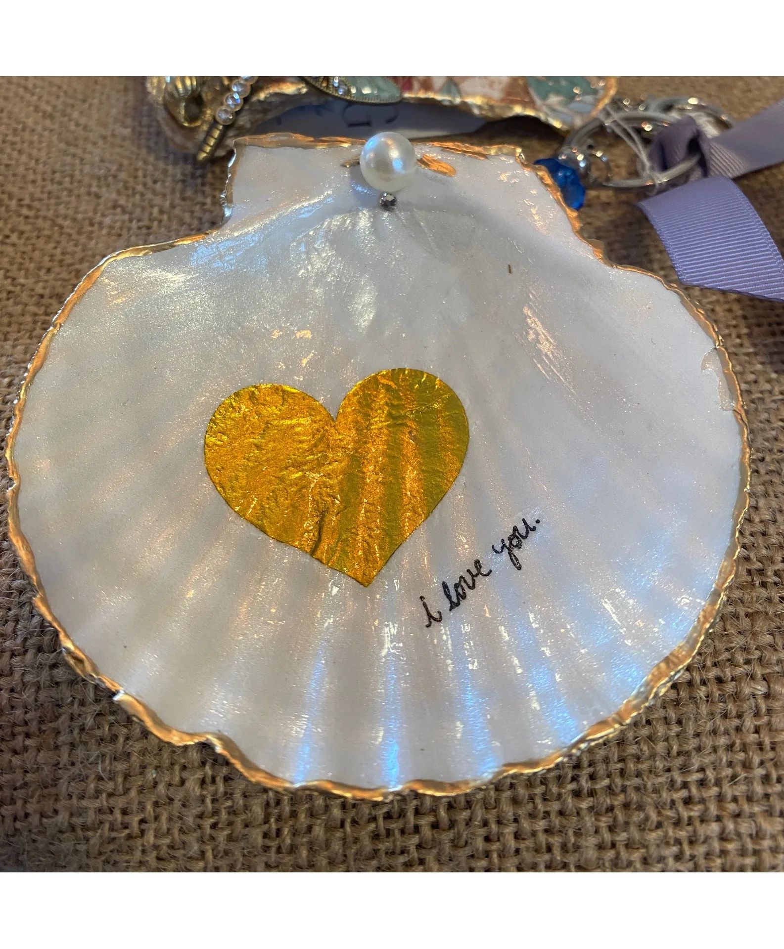 I Love You More Handcrafted Decoupage Seashell
