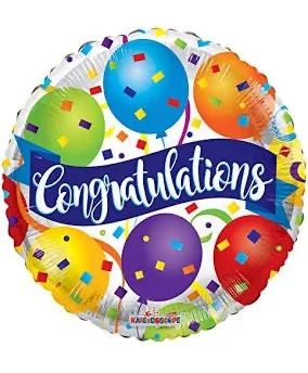 Congratulations Mylar 18" Helium Filled Balloon