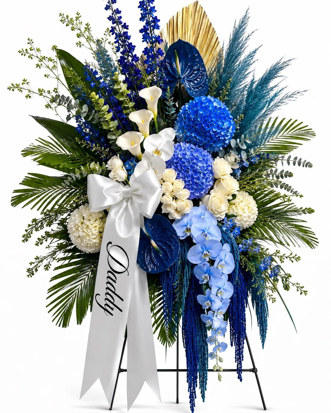 Celestial Sapphire Tribute Standing Spray