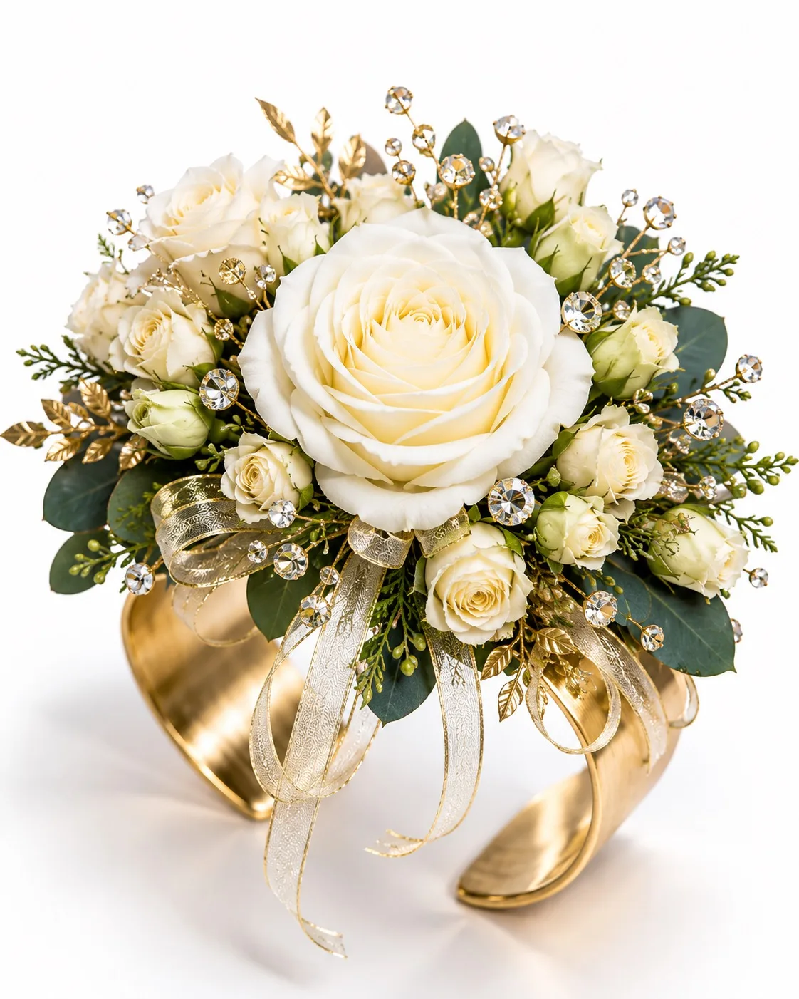 Chic Gold Cuff Rose Corsage Chic Gold Cuff Rose Corsage