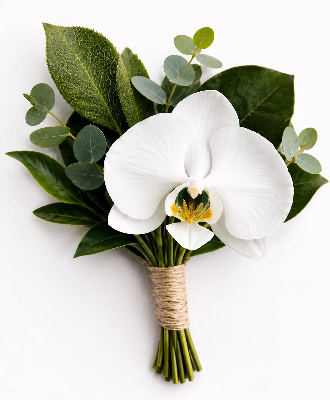 Modern White Orchid Boutonnière Modern White Orchid Boutonnière