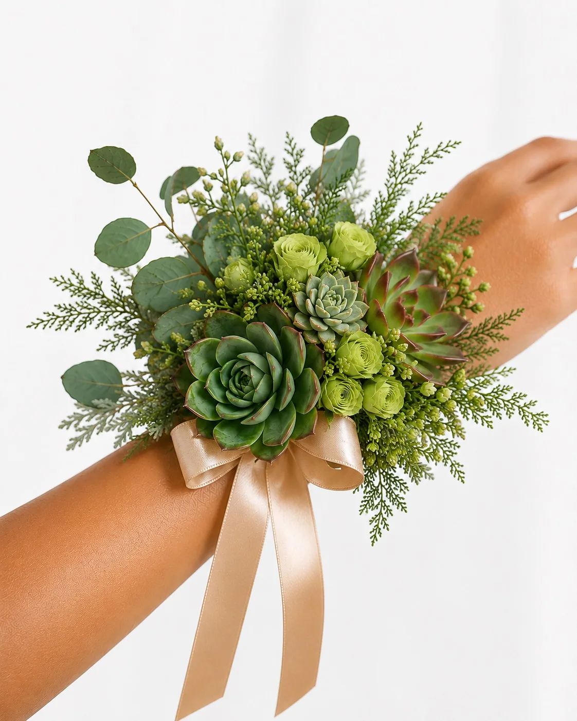 Succulent and Roses Premium Corsage