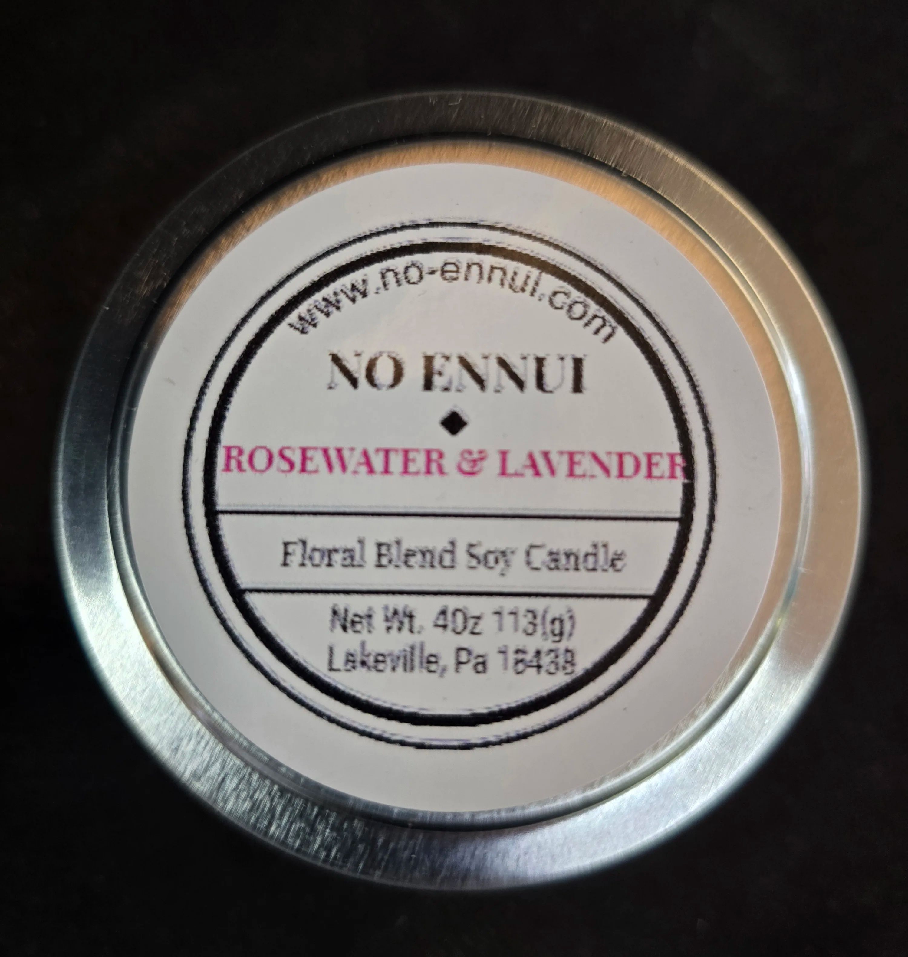 No Ennui Candle - Rosewater & Lavender