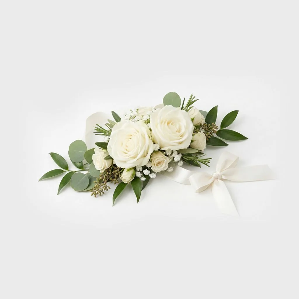 Luxe White Rose Wrist Corsage Luxe White Rose Wrist Corsage