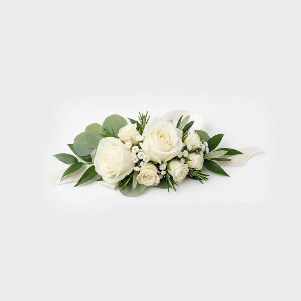 Luxe White Rose Wrist Corsage Luxe White Rose Wrist Corsage