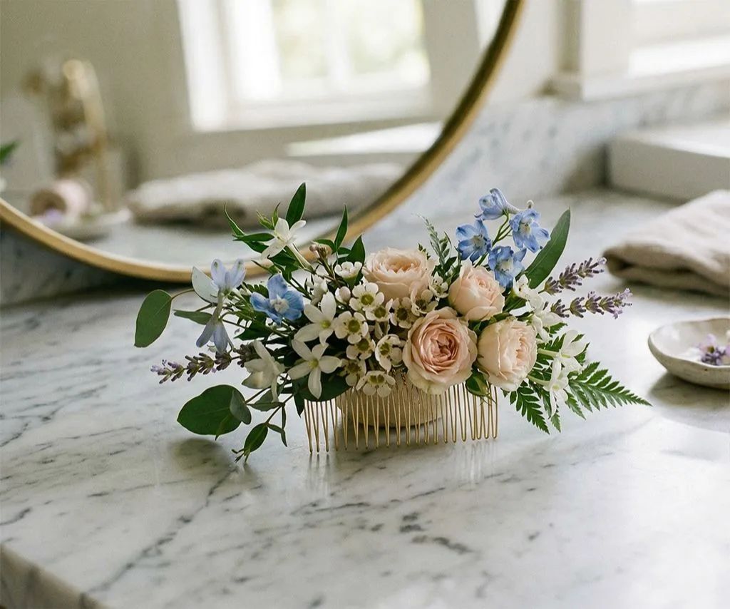 Florist’s Choice Fresh Flower Hair Pieces