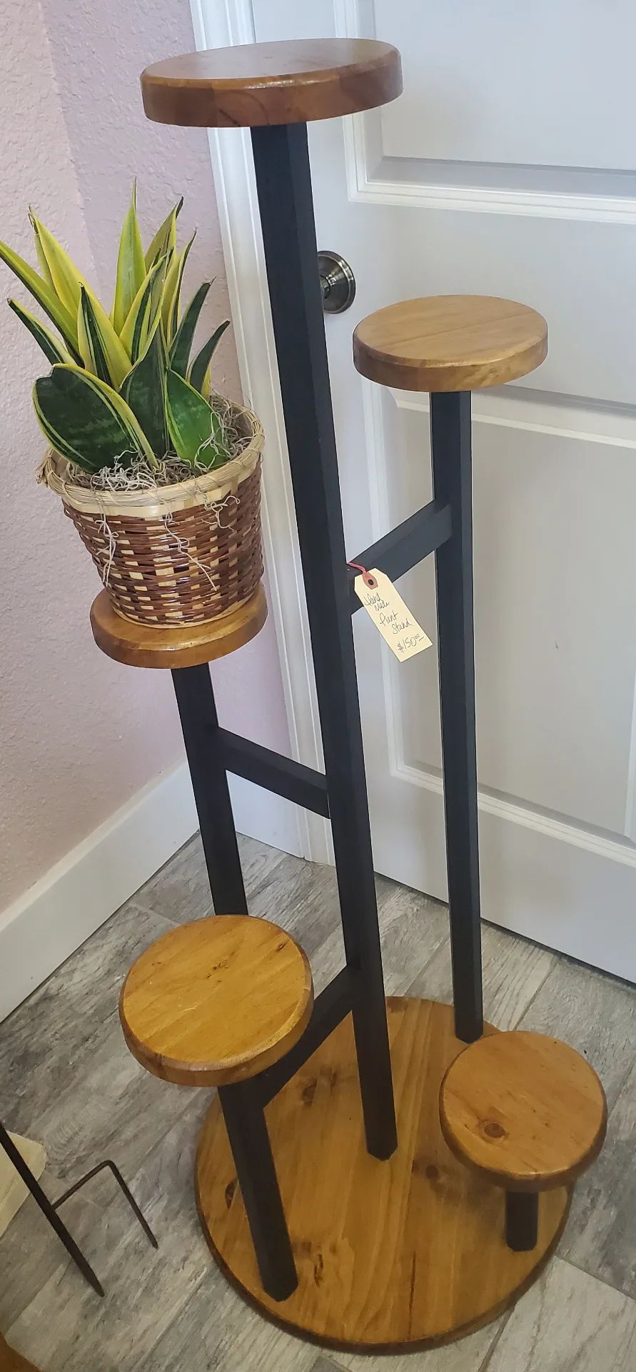 Handmade wooden plant stand