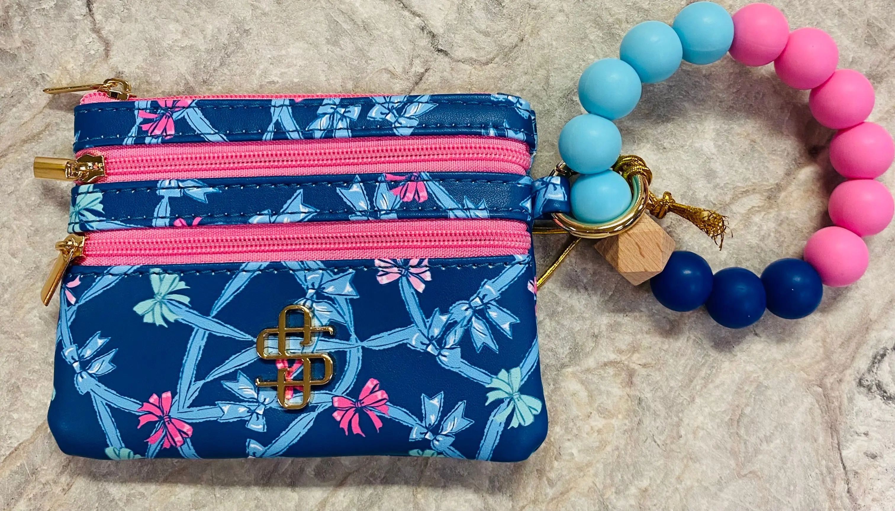 Simply Southern Bow Beaded Bracelet Keychain Wallet Simply Southern Bow Beaded Bracelet Keychain Wallet