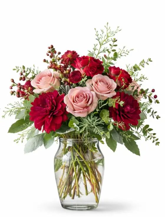 Crimson Blush Garden Bouquet