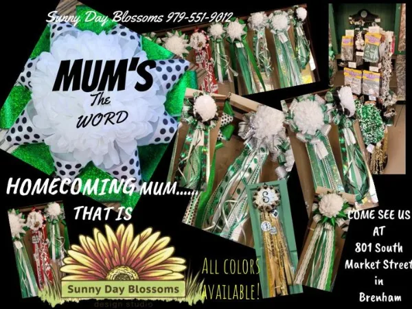 Homecoming Mum Corsages and Garters Homecoming Mum Corsages and Garters