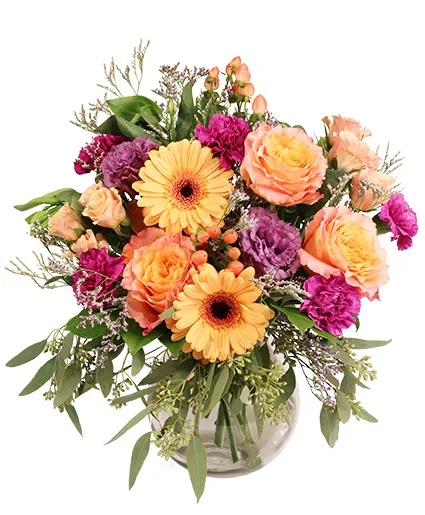 Purple & Peach Parade Floral Arrangement Purple & Peach Parade Floral Arrangement