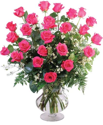 Two Dozen Pink Roses Vase Arrangement