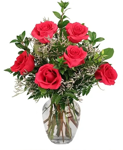 Vibrant Fuchsia Roses Rose Arrangement Vibrant Fuchsia Roses Rose Arrangement