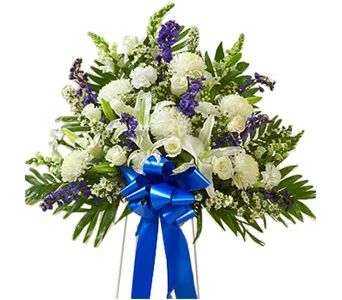 Blue and White Standing Basket