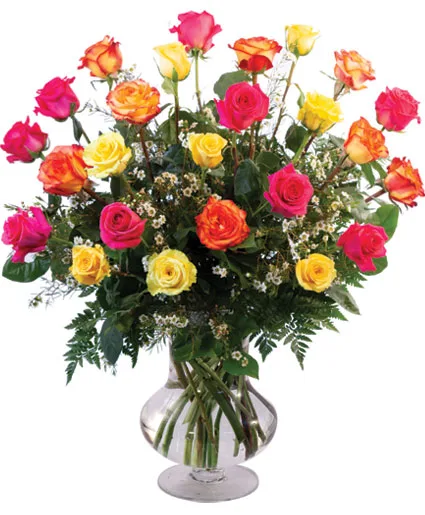 24 Mixed Roses Vase Arrangement 24 Mixed Roses Vase Arrangement
