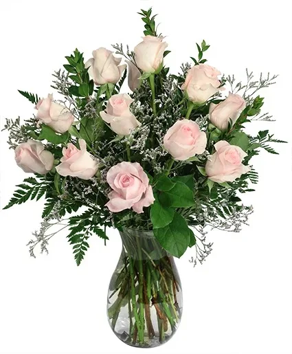 Soft Pink Dozen Rose Arrangement Soft Pink Dozen Rose Arrangement