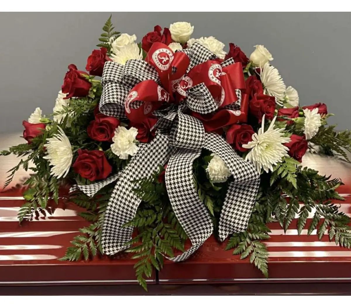 Crimson Casket Spray