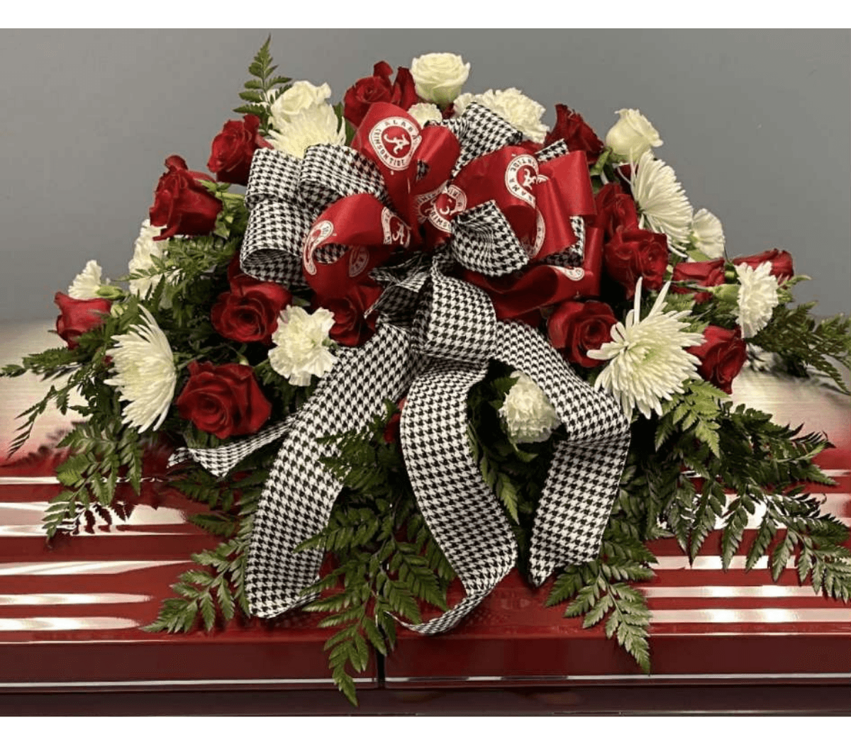 Crimson Casket Spray