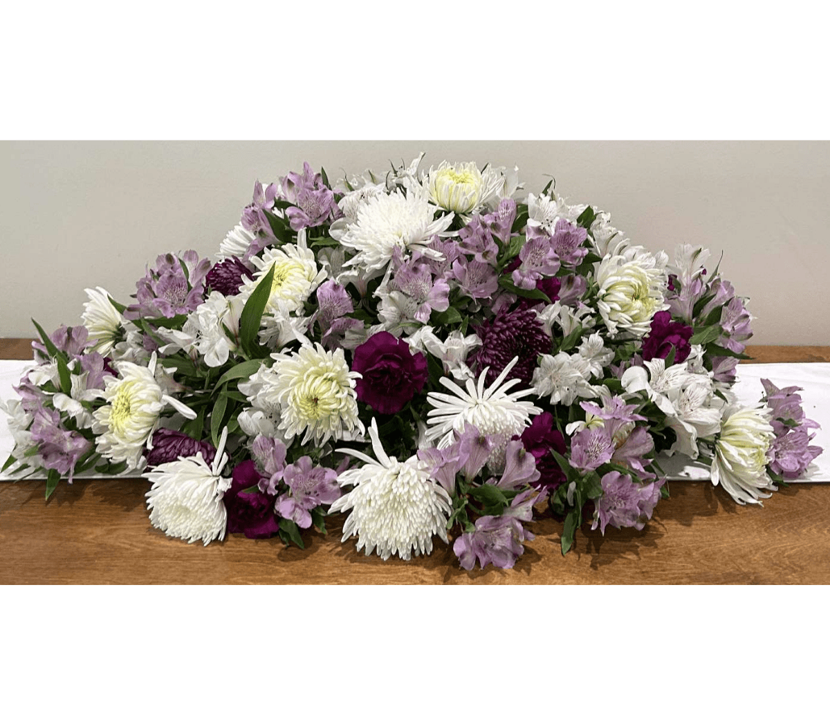 Purples casket spray