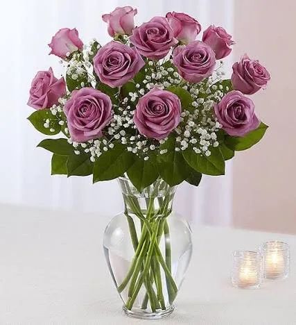 Classic Lavender Rose Vase Arrangement
