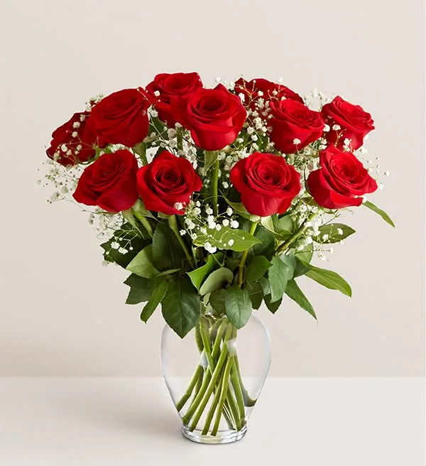 Dozen Classic Red Rose Vase Arrangement Dozen Classic Red Rose Vase Arrangement