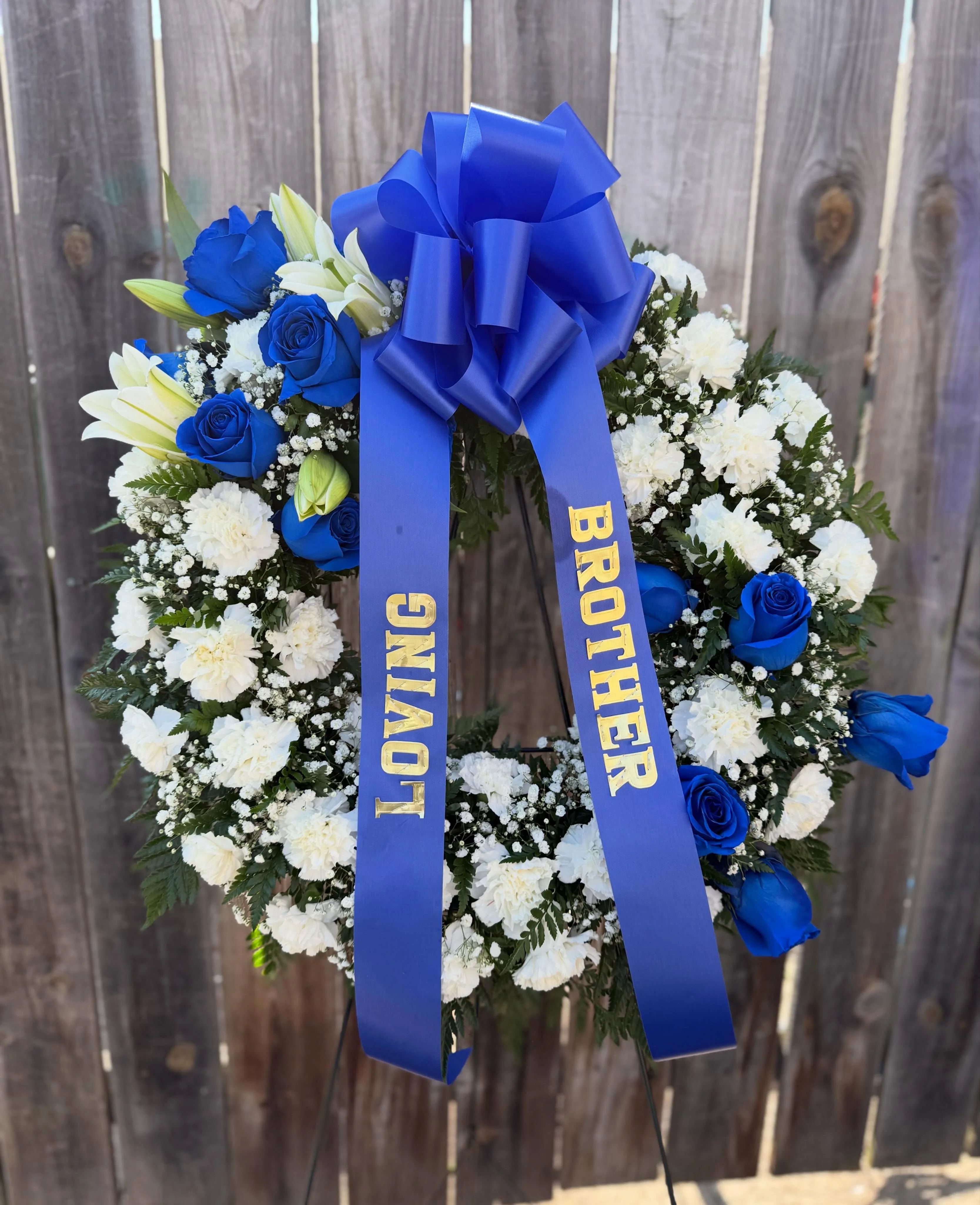 Blue & White Standing Wreath