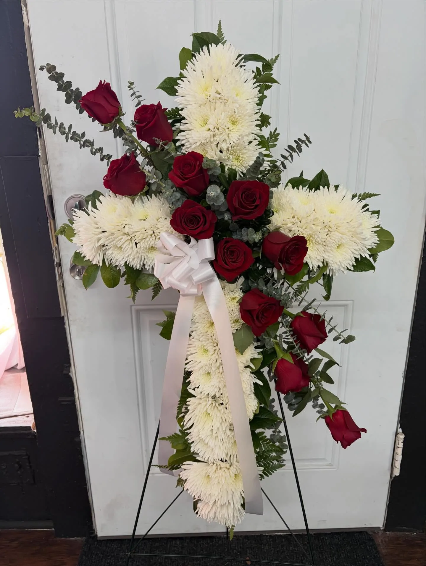 Peace and Prayers Red & White Standing Cross Peace and Prayers Red & White Standing Cross