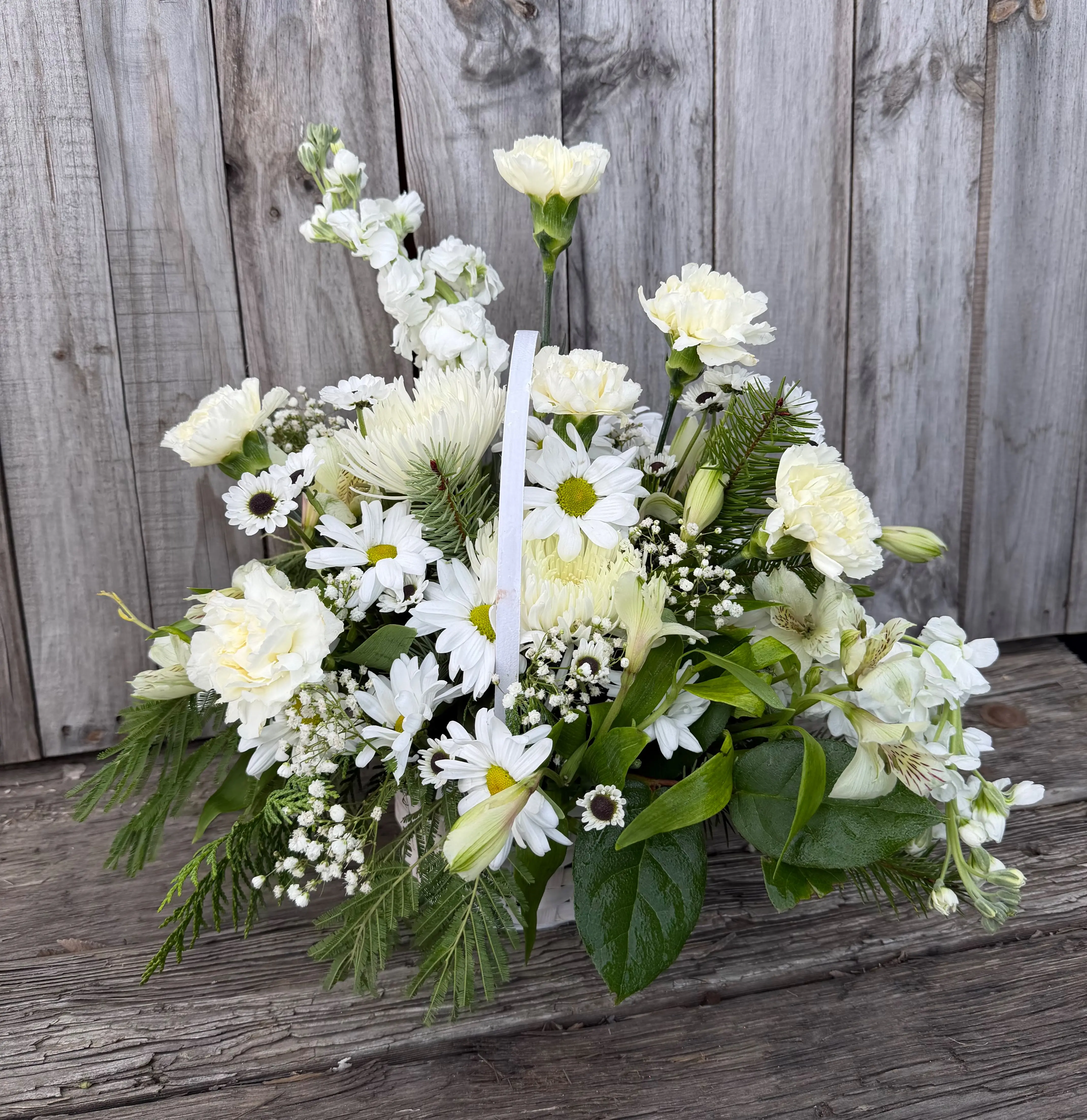 All white basket All white basket