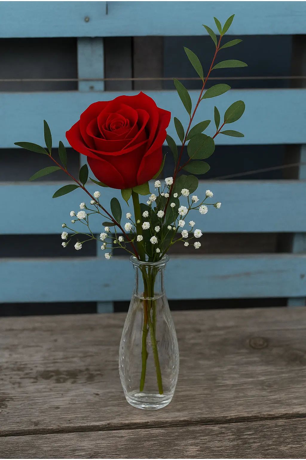 Red rose Budvase