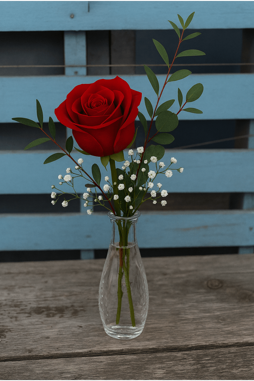 Red rose Budvase
