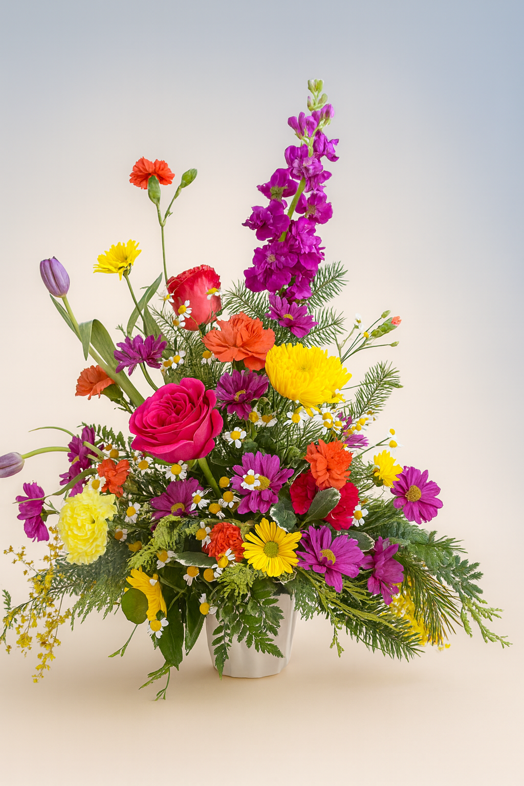 Hot pink, orange, yellow and purple mix Hot pink, orange, yellow and purple mix