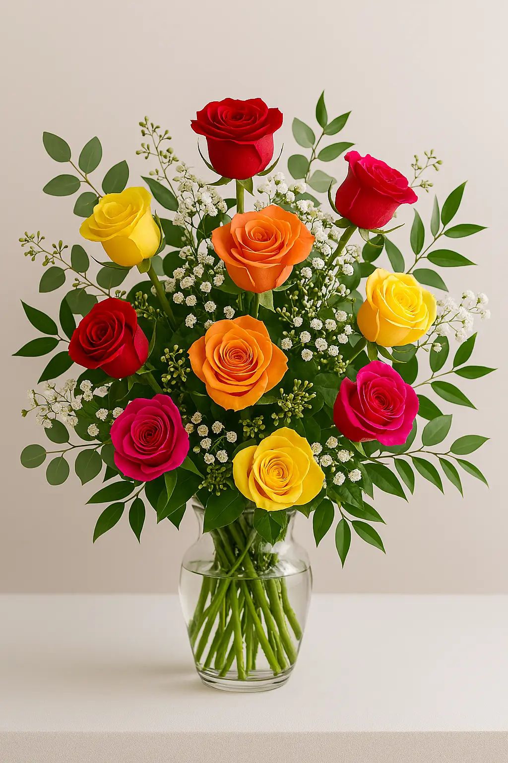 One Dozen Mixed Color Roses