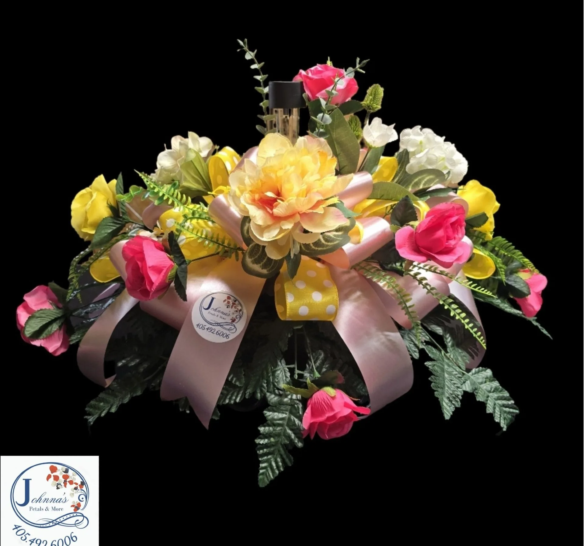 Spring Girl Silk Saddle with solar light Silk Arrangement Spring Girl Silk Saddle with solar light Silk Arrangement