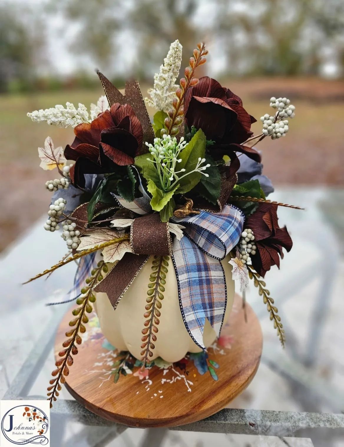 Plaid Pumpkin Patch Silk Arrangement