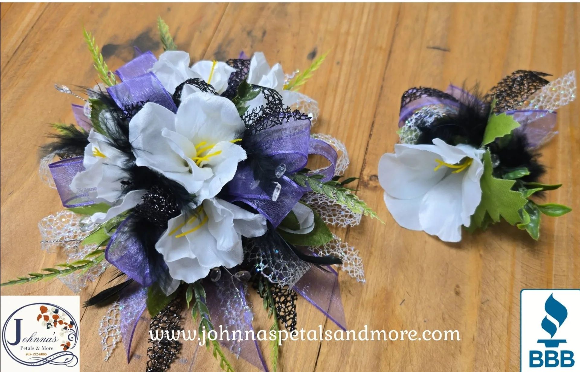 Lavender Explosion Corsage and Bouttonniere