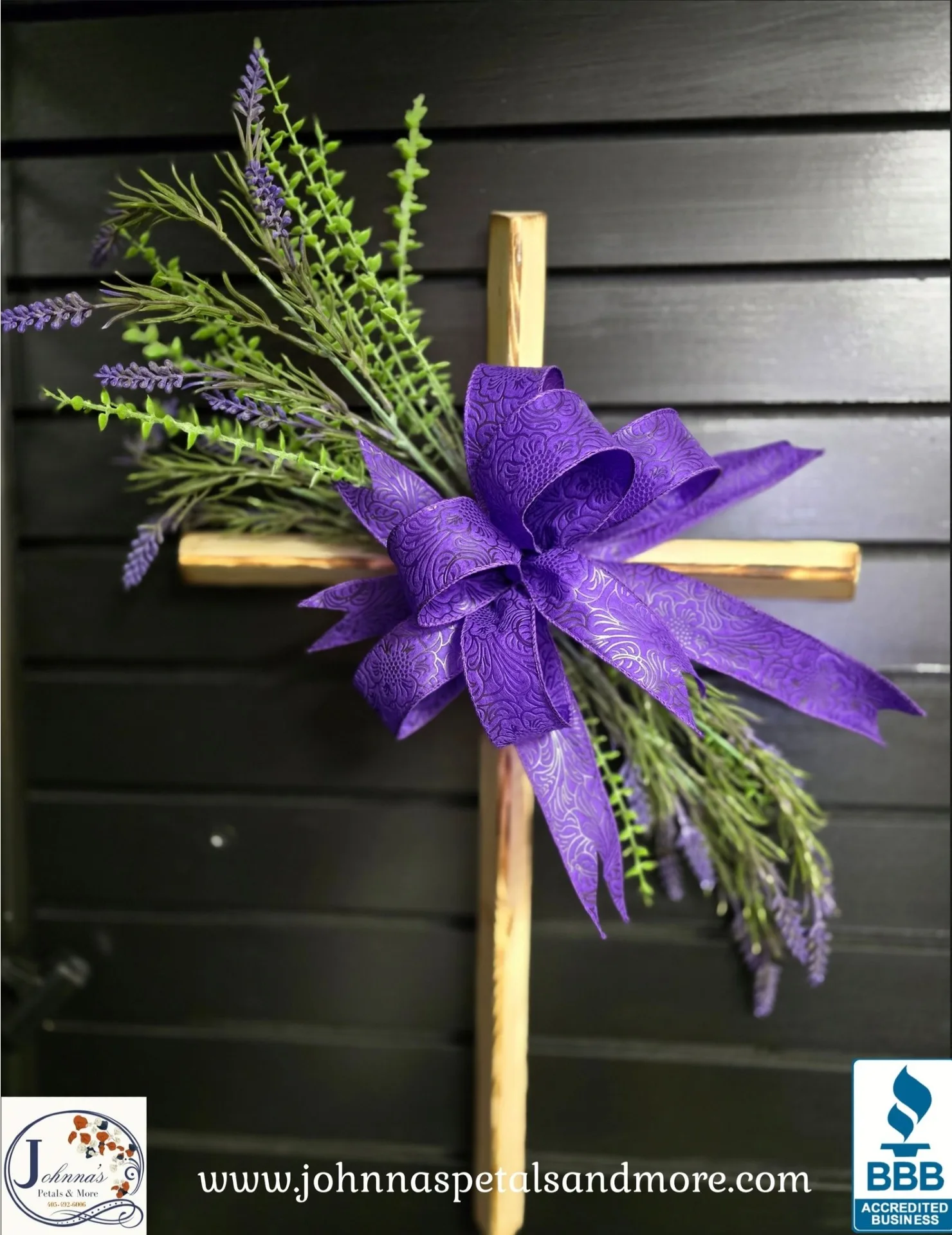 Purple Majesty Wooden Cross Silk Floral Purple Majesty Wooden Cross Silk Floral