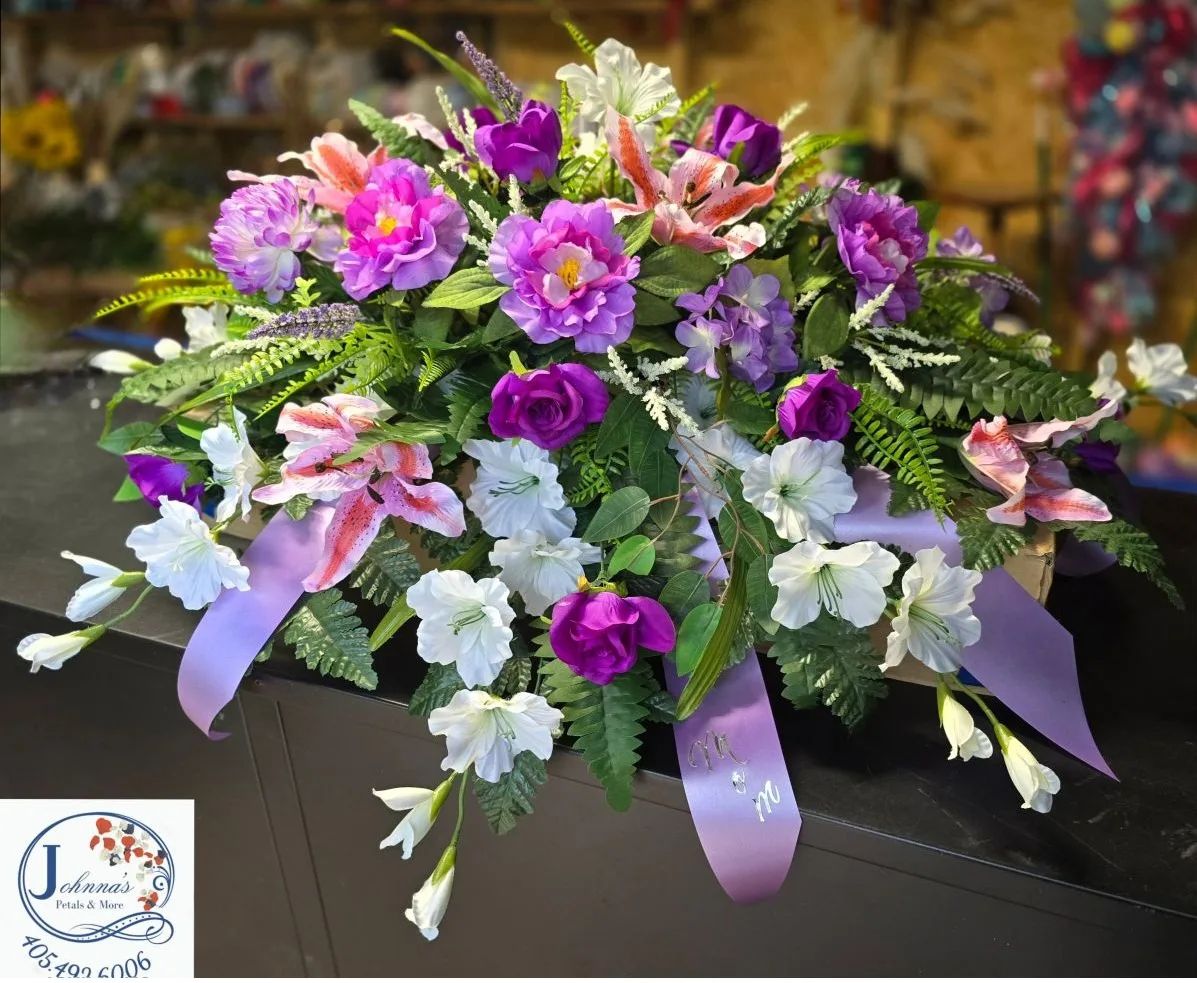 'Pretty In Purple' Silk Casket Spray