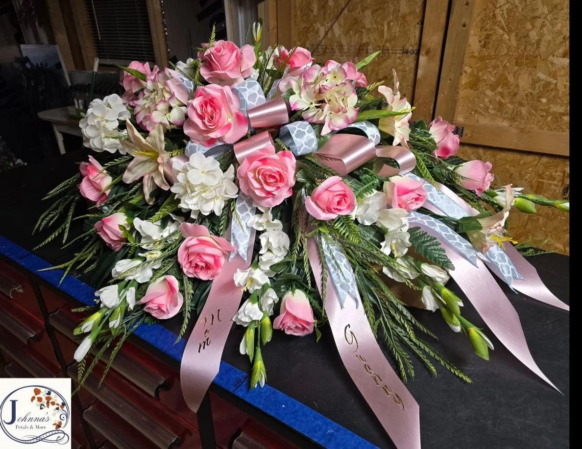 Pink Beauty Silk Casket Piece