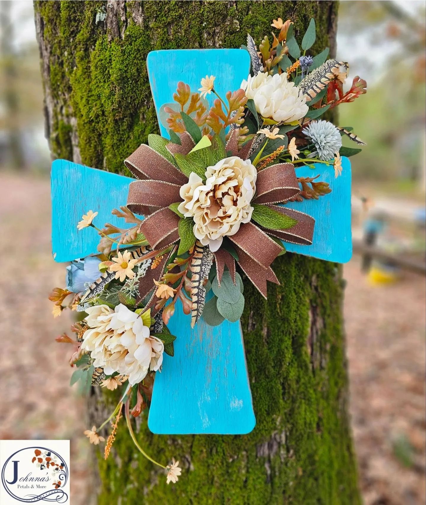 Turquoise Cross Silk Arrangement