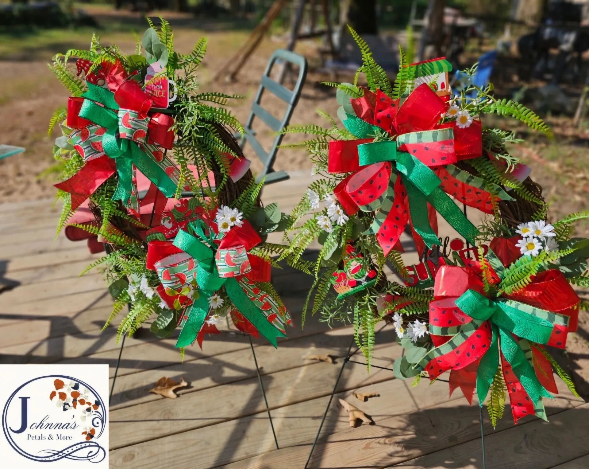 Set of Watermelon Theme Grapevine Wreaths