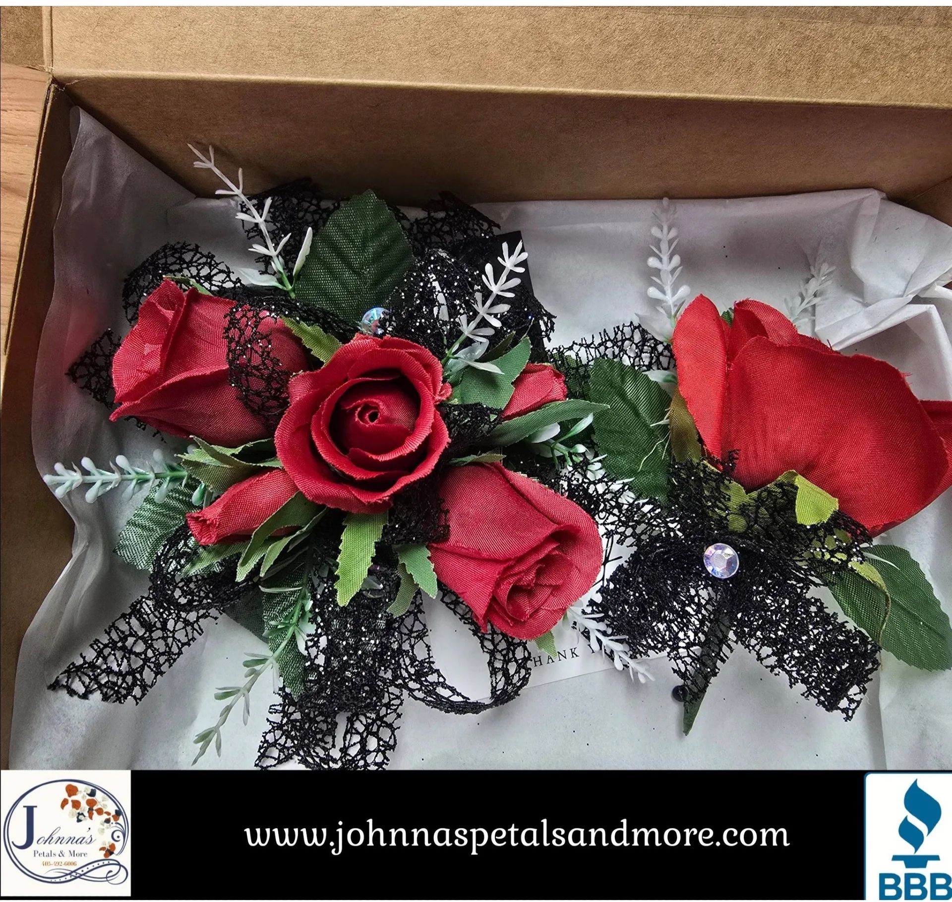 Lady Bug Corsage and Boutonniere