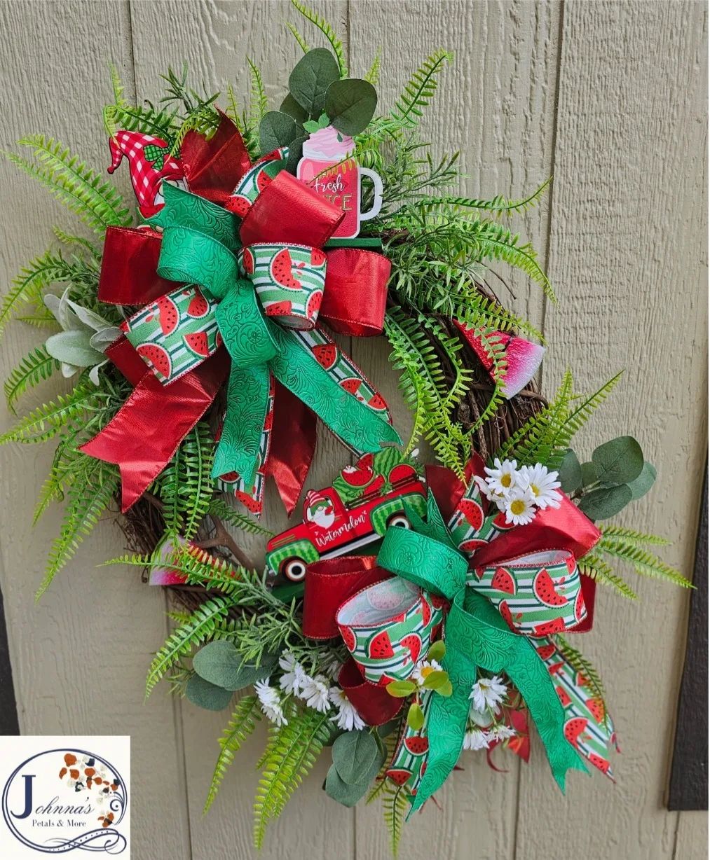 Watermelon Theme Grapevine Wreath