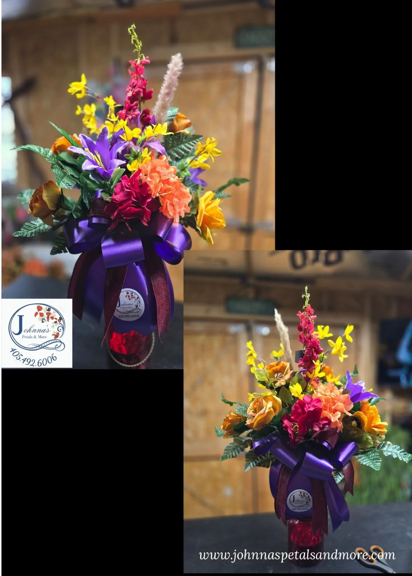 'Deep Fall' Silk Matching Set of Cem Vase Inserts