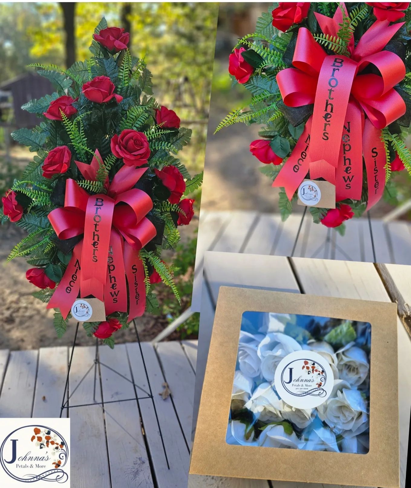Customized Silk spray on stand w/boutonnieres Silk Arrangement